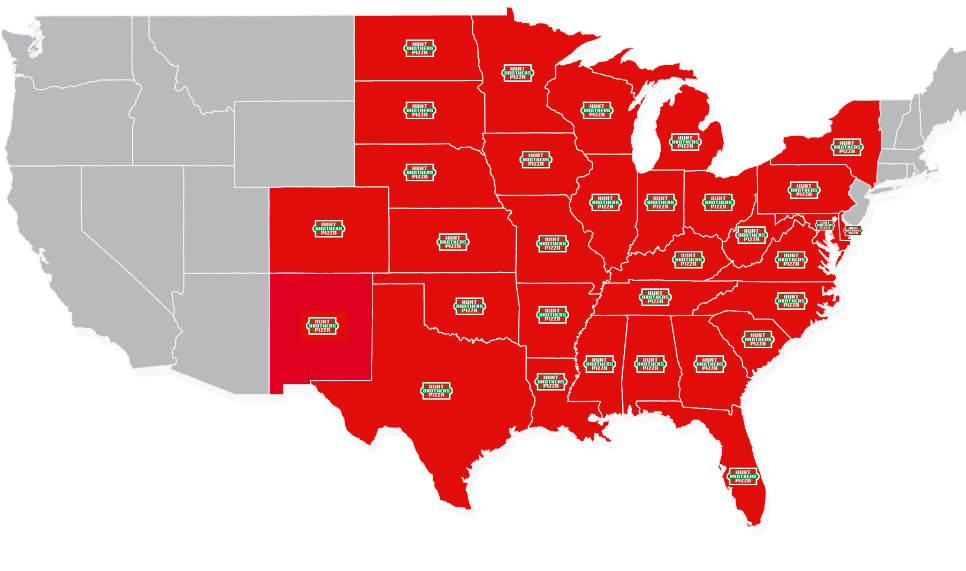 Hunt Brothers Pizza Service Map